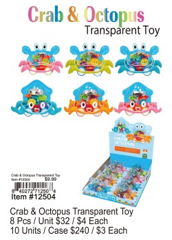 Crab and Octopus Transparent Toy